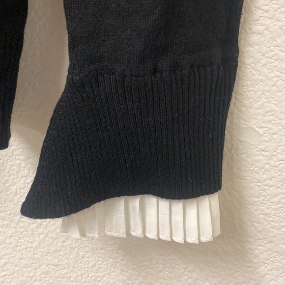 Vila Milano Lush Pleated Collar Black Sweater M - Picture 12 of 14